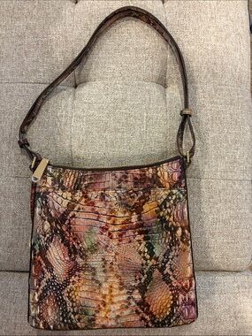 Bright Multi-Color Faux Snakeskin Crossbody Bag - Brahmin